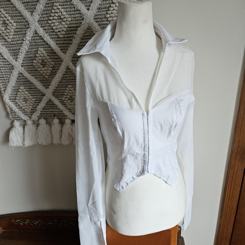 Nwt Long sleeve corset button down